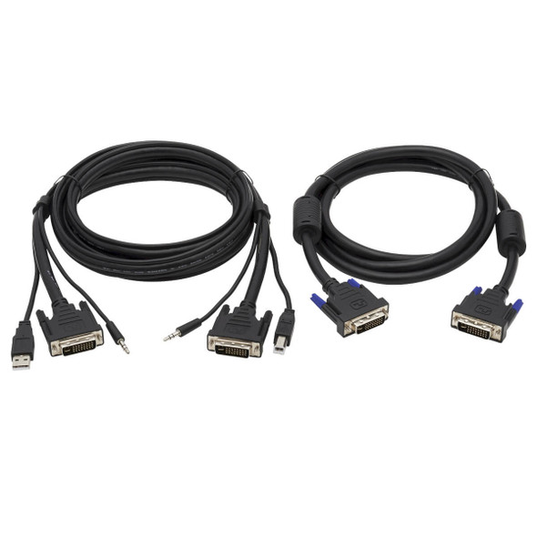 Tripp Lite Dual DVI KVM Cable Kit - DVI, USB, 3.5 mm Audio (3xM/3xM) + DVI (M/M), 6 ft. (1.83 m) P784-006-DV 037332242327