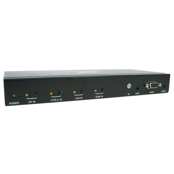 Tripp Lite B320-4X1-MHE-K 4-Port Presentation Switch Kit, 4K 60 Hz (4:4:4) HDMI, DP, USB-C and VGA to HDMI over Cat6 Extender, 125 ft., TAA B320-4X1-MHE-K 037332255150