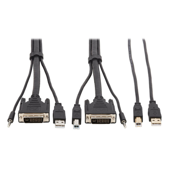 Tripp Lite DVI KVM Cable Kit - DVI, USB, 3.5 mm Audio (3xM/3xM) + USB (M/M), 6 ft. (1.83 m) P784-006-U 037332242365