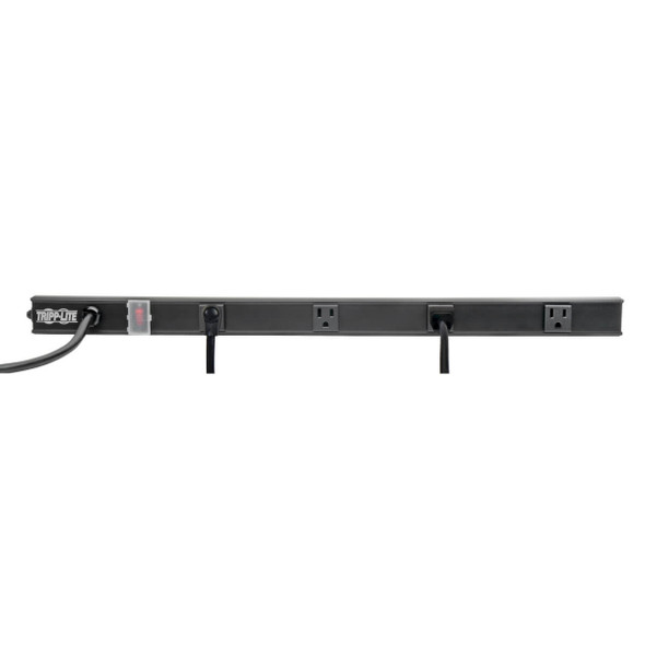 Tripp Lite 4-Outlet Power Strip, Right-Angle NEMA 5-15R - 15A, 120V, 6 ft. Cord, Right-Angle 5-15P Plug, 24 in. PS2404RA06B 037332210555
