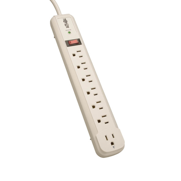 Tripp Lite Protect It! 7-Outlet Surge Protector 4-ft. Cord, 1080 Joules, 1 Diagnostic LED, Light Gray Housing TLP74R 037332155658