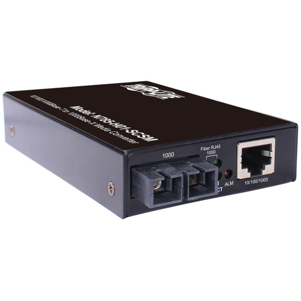 Tripp Lite Hardened Gigabit Fiber to Ethernet Media Converter, 10/100/1000 Mbps, RJ45/SC Singlemode, -10° to 60°C, 10 km (6.2 mi.) N785-H01-SCSM 037332267054