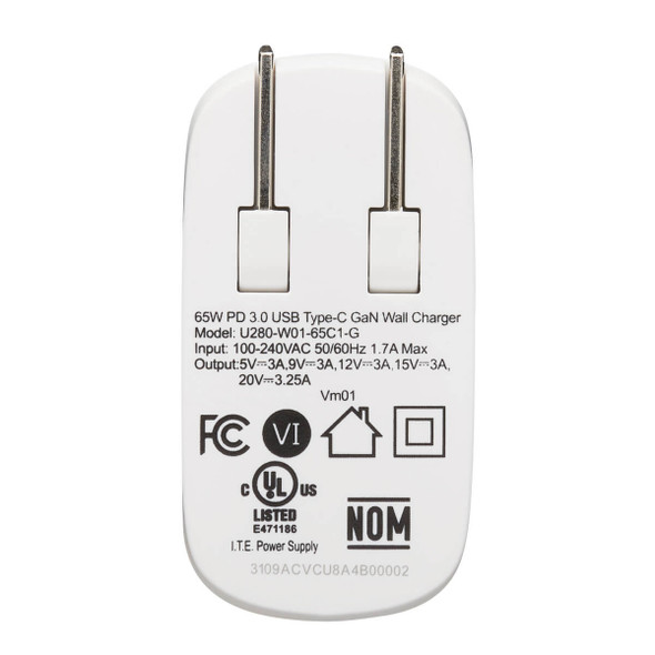 Tripp Lite U280-W01-65C1-G mobile device charger White Indoor U280-W01-65C1-G 037332262646
