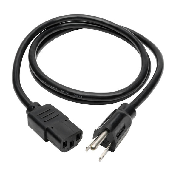 Tripp Lite Universal Computer Power Cord Lead Cable, 10A, 18AWG (NEMA 5-15P to IEC-320-C13), 1.22 m (4-ft.) P006-004 037332156457