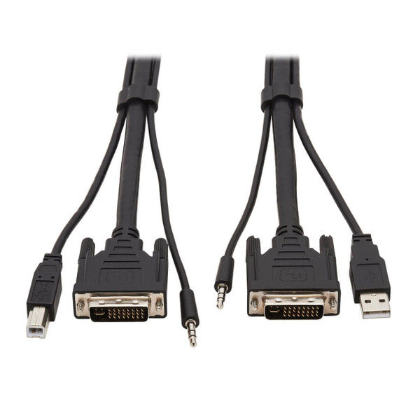 Tripp Lite DVI KVM Cable Kit, 3 in 1 - DVI, USB, 3.5 mm Audio (3xM/3xM) 10 ft. (3.05 m) P784-010 037332242310