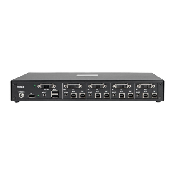 Tripp Lite Secure KVM Switch, DVI to DVI - 4-Port, NIAP PP3.0 Certified, Audio, CAC Support, Single Monitor, TAA B002-DV1AC4 037332221933