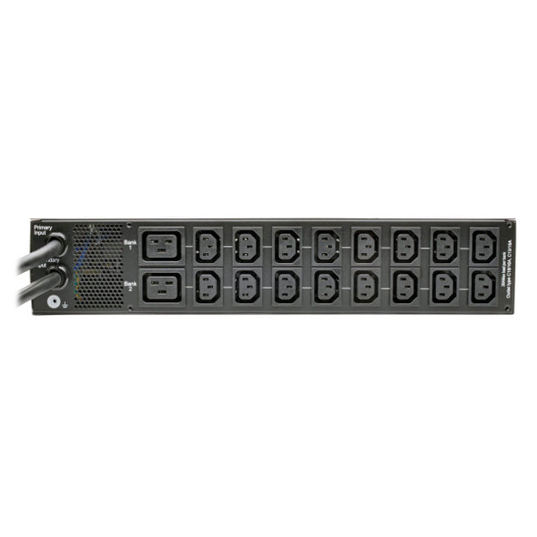 Tripp Lite PDUMH32HVAT 7.7kW Single-Phase 200-240V Local Metered Automatic Transfer Switch PDU, 2 IEC309 32A Blue Inputs, 16 C13, 2 C19 Outlets, 2U, TAA PDUMH32HVAT 037332186881