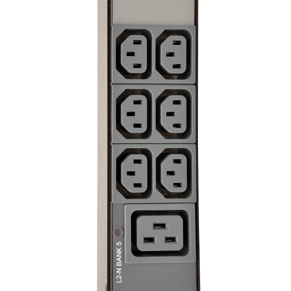 Tripp Lite PDU3XMV6G32 3-Phase Local Metered PDU, 23kW, 42 208-240V outlets (36 C13, 6 C19), IEC309 32A Red (3P+N+E) 360-415V Input, 0u vertical, TAA PDU3XMV6G32 037332182753
