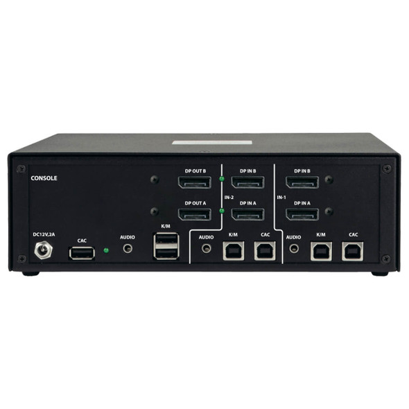 Tripp Lite 2-Port Dual-Monitor Secure KVM Switch, DisplayPort - 4K, NIAP PP3.0, Audio, CAC, TAA B002A-DP2AC2 037332261533