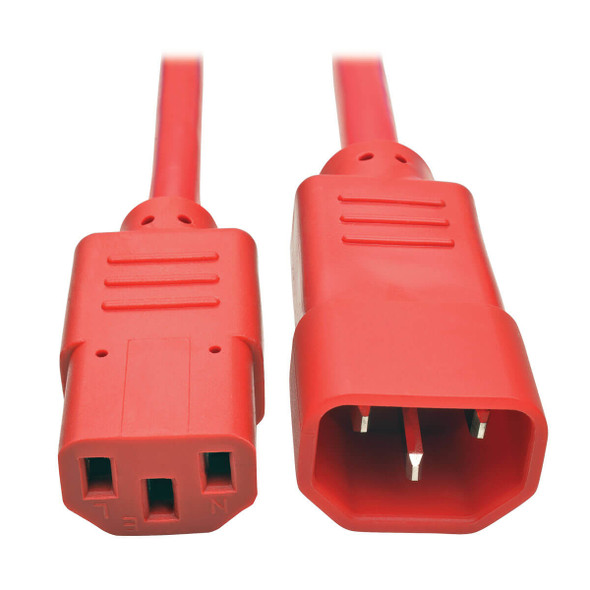 Tripp Lite P005-006-ARD Heavy-Duty PDU Power Cord, C13 to C14 - 15A, 250V, 14 AWG, 6 ft. (1.83 m), Red P005-006-ARD 037332199058