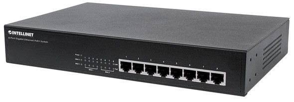 Intellinet 8-Port Gigabit Ethernet PoE+ Switch, 8 x PoE ports, IEEE 802.3at/af Power-over-Ethernet (PoE+/PoE), Endspan, Desktop (Euro 2-pin plug) 560641 766623560641