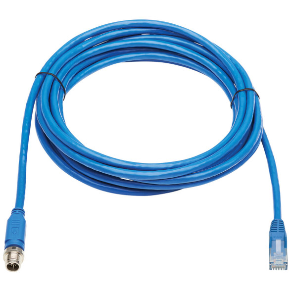 Tripp Lite NM12-602-10M-BL M12 X-Code Cat6 1G UTP CMR-LP Ethernet Cable (M12 M/RJ45 M), IP68, PoE, Blue, 10 m (32.8 ft.) NM12-602-10M-BL 037332265456