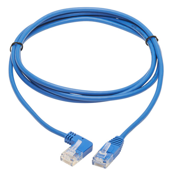 Tripp Lite N204-S07-BL-LA Left-Angle Cat6 Gigabit Molded Slim UTP Ethernet Cable (RJ45 Left-Angle M to RJ45 M), Blue, 7 ft. (2.13 m) N204-S07-BL-LA 037332252326