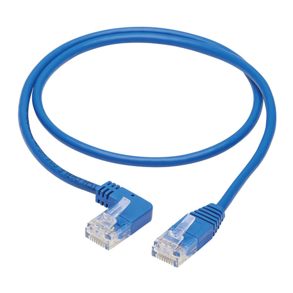 Tripp Lite N204-S02-BL-LA Left-Angle Cat6 Gigabit Molded Slim UTP Ethernet Cable (RJ45 Left-Angle M to RJ45 M), Blue, 2 ft. (0.61 m) N204-S02-BL-LA 037332252296