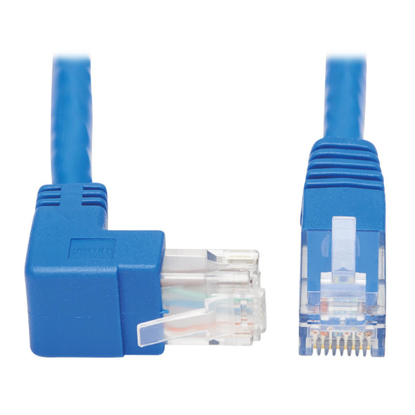 Tripp Lite N204-015-BL-UP Up-Angle Cat6 Gigabit Molded UTP Ethernet Cable (RJ45 Right-Angle Up M to RJ45 M), Blue, 15 ft. (4.57 m) N204-015-BL-UP 037332252036