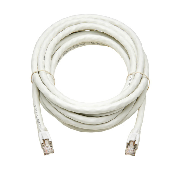 Tripp Lite N272-015-WH Cat8 25G/40G Certified Snagless Shielded S/FTP Ethernet Cable (RJ45 M/M), PoE, White, 15 ft. (4.57 m) N272-015-WH 037332249777