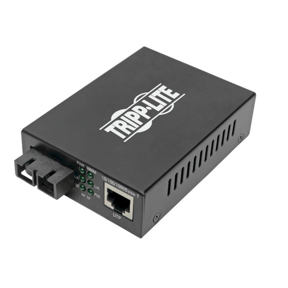 Tripp Lite Gigabit Multimode Fiber to Ethernet Media Converter, POE+ - 10/100/1000 SC, 1310 nm, 2 km (1.2 mi.) N785-P01-SC-MM2 037332236920