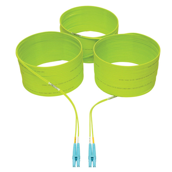 Tripp Lite N820-20M-OM5 100G Duplex Multimode 50/125 OM5 LSZH Fiber Optic Cable (LC/LC), Lime Green, 20 m N820-20M-OM5 037332224279