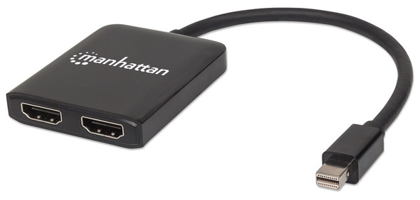 Manhattan Mini DisplayPort to 2-Port HDMI Splitter Hub with MST, 4K@30Hz, USB-A Powered, Video Wall Function, HDCP 2.2 152723 766623152723