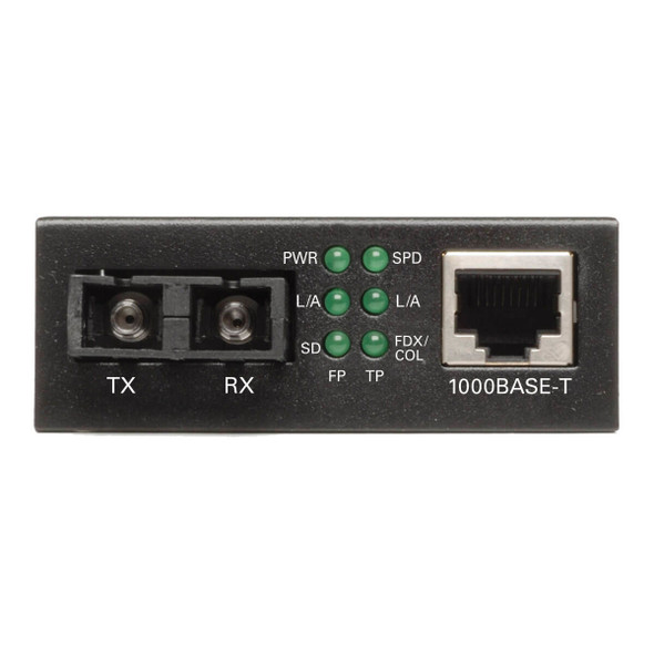 Tripp Lite N785-INT-SC Gigabit Multimode Fiber to Ethernet Media Converter, 10/100/1000 SC, International Power Supply, 1310 nm, 2,000 m (6,561 ft.) N785-INT-SC 037332205667