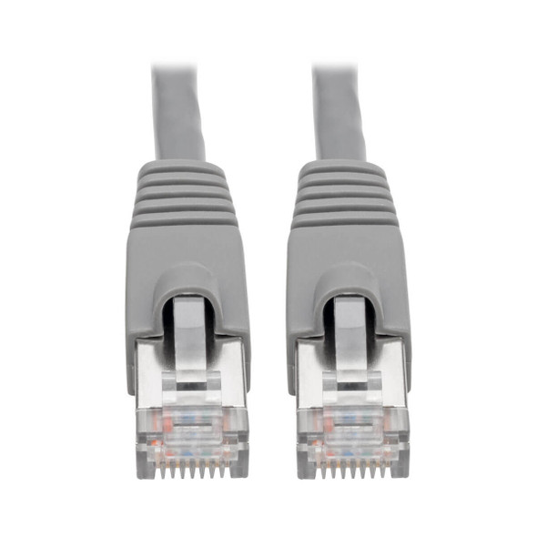 Tripp Lite N262-010-GY Cat6a 10G-Certified Snagless Shielded STP Ethernet Cable (RJ45 M/M), PoE, Gray, 10 ft. (3.05 m) N262-010-GY 037332205001