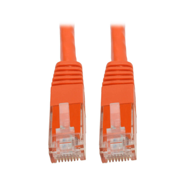 Tripp Lite Cat5 / Cat5e / Cat6 Gigabit Molded UTP Ethernet Patch Cable, 24 AWG, 550 MHz/1 Gbps (RJ45 M/M), Orange, 30.5 m N200-100-OR 037332204813