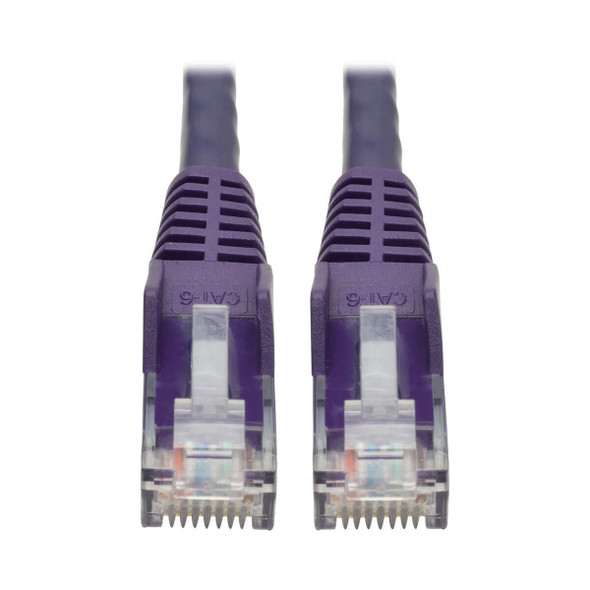 Tripp Lite Cat6 Gigabit Snagless Molded UTP Ethernet Patch Cable, 24 AWG, 550 MHz/1 Gbps (RJ45 M/M), Purple, 0.31 m N201-001-PU 037332195814