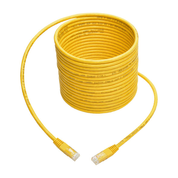 Tripp Lite N200-025-YW Cat6 Gigabit Molded (UTP) Ethernet Cable (RJ45 M/M), Yellow, 25 ft. (7.62 m) N200-025-YW 037332201997