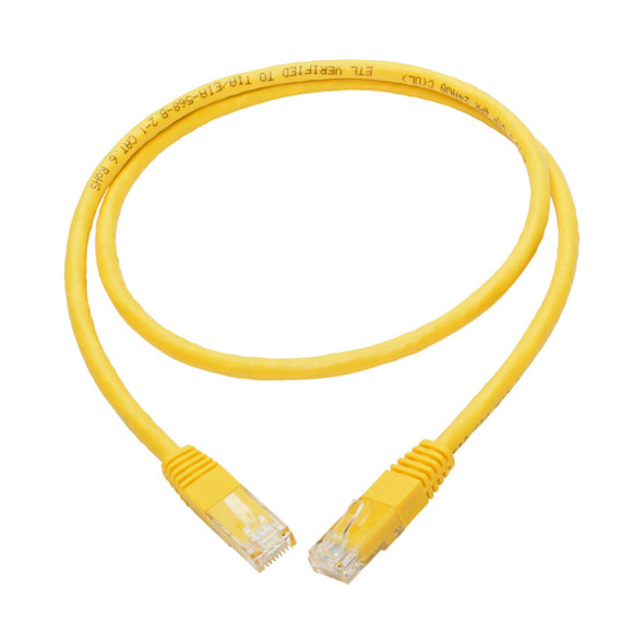 Tripp Lite N200-003-YW Cat6 Gigabit Molded (UTP) Ethernet Cable (RJ45 M/M), Yellow, 3 ft. (0.91 m) N200-003-YW 037332201843