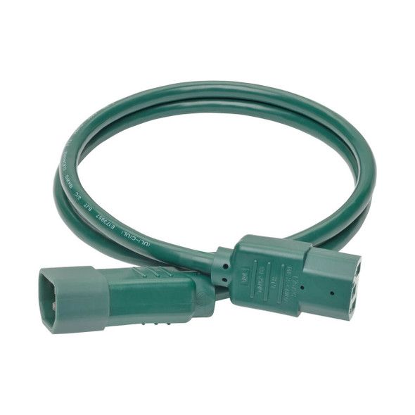 Tripp Lite P004-003-AGN PDU Power Cord, C13 to C14 - 10A, 250V, 18 AWG, 3 ft. (0.91 m), Green P004-003-AGN 037332198846