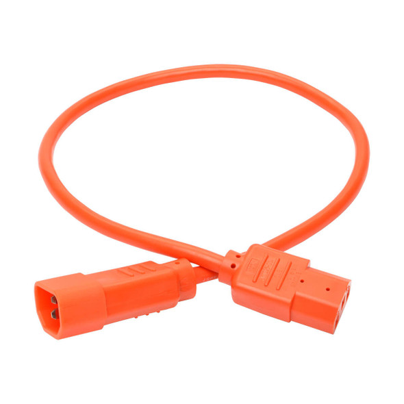 Tripp Lite P004-002-AOR PDU Power Cord, C13 to C14 - 10A, 250V, 18 AWG, 2 ft. (0.61 m), Orange P004-002-AOR 037332198822