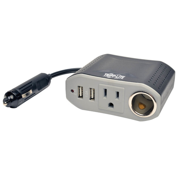 Tripp Lite 100W PowerVerter Ultra-Compact Car Inverter with Outlet, 12V CLA Receptacle, and 2 USB Charging Ports PV100USB 037332187888