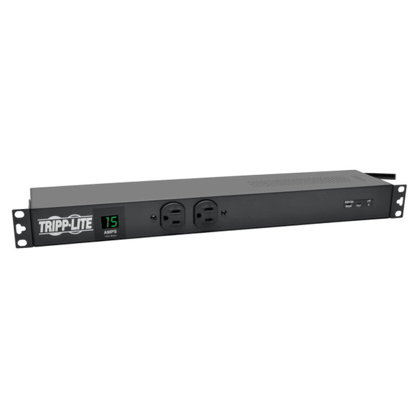 Tripp Lite 1.44kW Single-Phase Metered PDU + Isobar Surge Suppression, 3840 Joules, 120V Outlets (14 5-15R), 5-15P, 15ft Cord, 1U Rack-Mount PDUMH15-ISO 037332183248