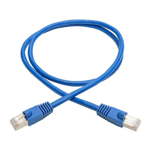 Tripp Lite N262-003-BL Cat6a 10G Certified Snagless Shielded STP Ethernet Cable (RJ45 M/M), PoE, Blue, 3 ft. (0.91 m) N262-003-BL 037332188274