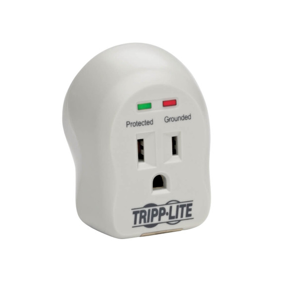 Tripp Lite SpikeCube Series 1-Outlet Personal Surge Protector, Direct Plug-In, 600 Joules, 2 Dignostic LEDs SPIKECUBE 037332010643