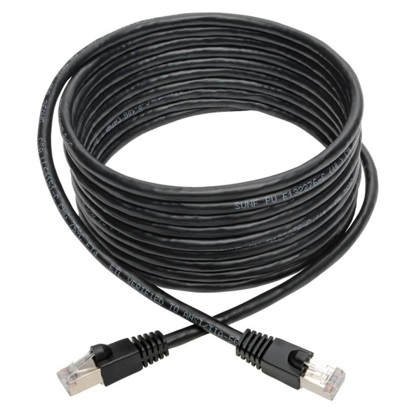 Tripp Lite N262-015-BK Cat6a 10G-Certified Snagless Shielded STP Ethernet Cable (RJ45 M/M), PoE, Black, 15 ft. (4.57 m) N262-015-BK 037332256843