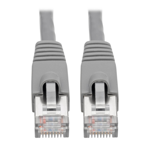 Tripp Lite N262-015-GY Cat6a 10G-Certified Snagless Shielded STP Ethernet Cable (RJ45 M/M), PoE, Gray, 15 ft. (4.57 m) N262-015-GY 037332256829