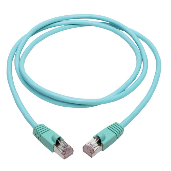 Tripp Lite N262-006-AQ Cat6a 10G-Certified Snagless Shielded STP Ethernet Cable (RJ45 M/M), PoE, Aqua, 6 ft. (1.83 m) N262-006-AQ 037332256683