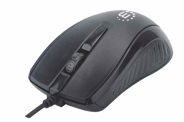 Manhattan Mouse USB Wired (Clearance Pricing), Black, 1000dpi, USB-A, Optical, Compact, Three Button with Scroll Wheel, Low friction base, Three Year Warranty, Retail Box 179331 766623179331