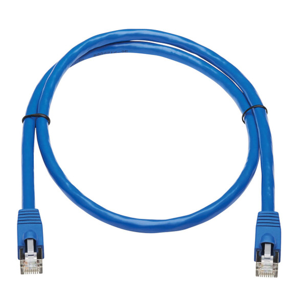 Tripp Lite N261P-003-BL Cat6a 10G-Certified Snagless F/UTP Ethernet Cable (RJ45 M/M), PoE, CMR-LP, Blue, 3 ft. (0.91 m) N261P-003-BL 037332242518