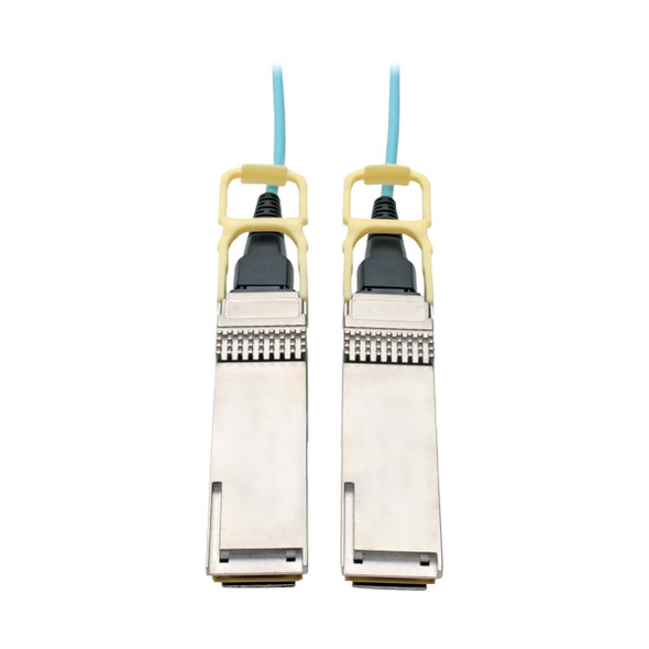 Tripp Lite N28H-03M-AQ QSFP28 to QSFP28 Active Optical Cable - 100GbE, AOC, M/M, Aqua, 3M (9.84 ft.) N28H-03M-AQ 037332225603