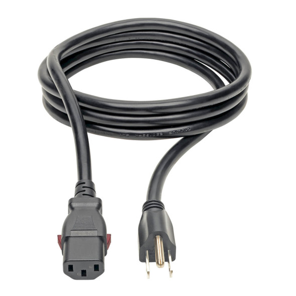 Tripp Lite IEC-320-C13 to NEMA 5-15P Power Cord – Locking C13 Connector, 15A, 125V, 14 AWG, 6 ft., Black P007-L06 037332218339