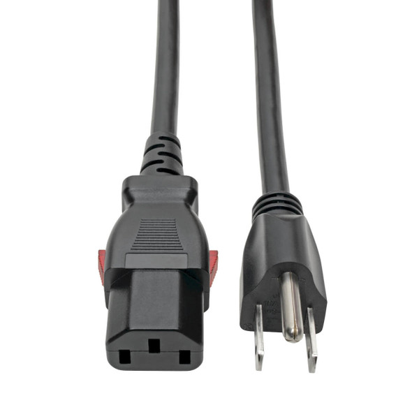 Tripp Lite NEMA 5-15P to C13 Computer Power Cord, Locking C13 Connector - 10A, 125V, 18 AWG, 6 ft. P006-L06 037332218278