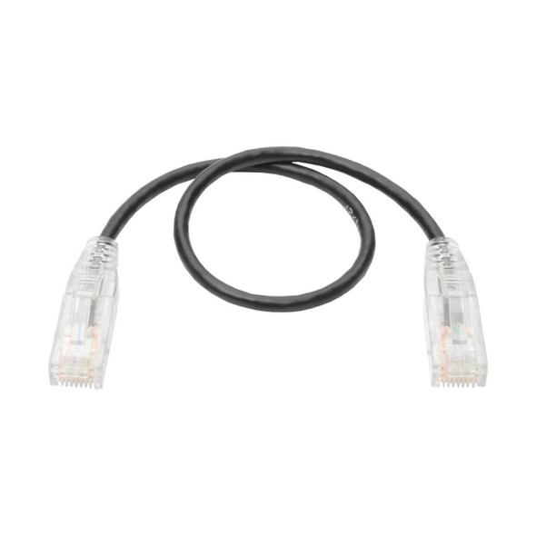 Tripp Lite N201-S01-BK Cat6 Gigabit Snagless Slim UTP Ethernet Cable (RJ45 M/M), Black, 1 ft. (0.31 m) N201-S01-BK 037332226136