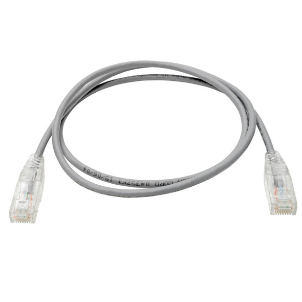 Tripp Lite N201-S03-GY Cat6 Gigabit Snagless Slim UTP Ethernet Cable (RJ45 M/M), Gray, 3 ft. (0.91 m) N201-S03-GY 037332226228