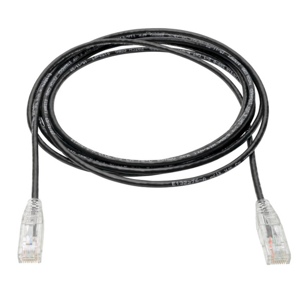 Tripp Lite N201-S10-BK Cat6 Gigabit Snagless Slim UTP Ethernet Cable (RJ45 M/M), Black, 10 ft. (3.05 m) N201-S10-BK 037332226198