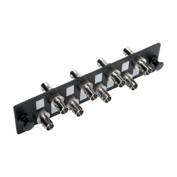 Tripp Lite N492-08S-ST High-Density Fiber Adapter Panel (MMF/SMF), 8 ST Simplex Connectors, Black N492-08S-ST 037332202963