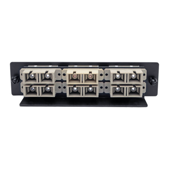 Tripp Lite N492-06D-SC High-Density Fiber Adapter Panel (MMF/SMF), 6 SC Duplex Connectors, Black N492-06D-SC 037332202956