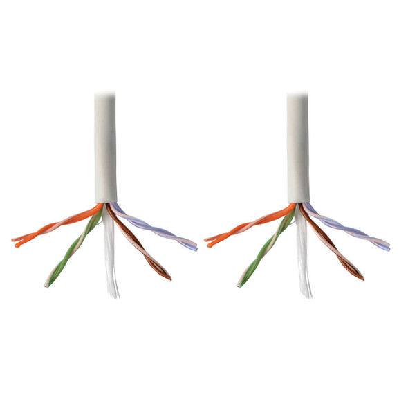 Tripp Lite N024-01K-WH Cat5e 350 MHz Solid Core Plenum-Rated (UTP) PVC Bulk Ethernet Cable - White, 1000 ft. (304.8 m) N024-01K-WH 037332196736