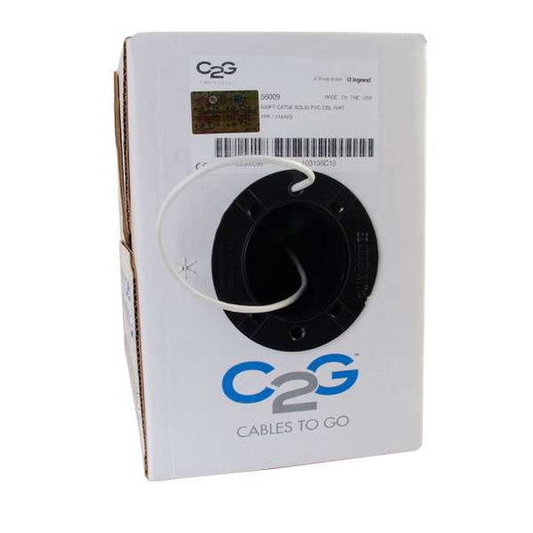 C2G 500ft Cat5e UTP networking cable White 152.4 m U/UTP (UTP) 56009 757120560098